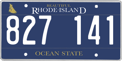 RI license plate 827141