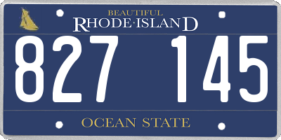 RI license plate 827145