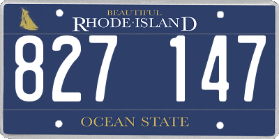 RI license plate 827147
