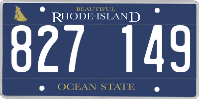 RI license plate 827149
