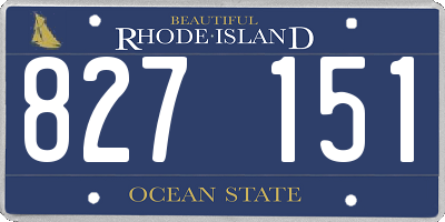 RI license plate 827151