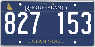 RI license plate 827153