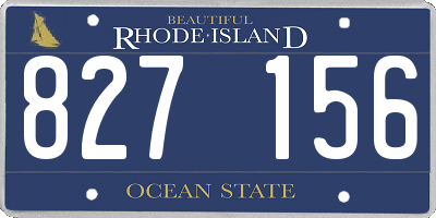 RI license plate 827156