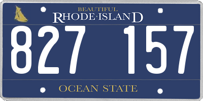 RI license plate 827157