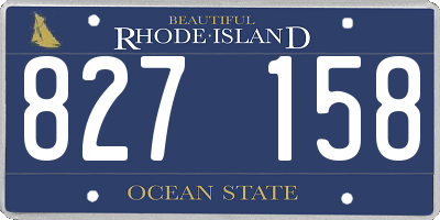 RI license plate 827158