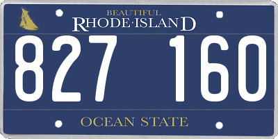 RI license plate 827160