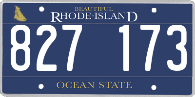 RI license plate 827173
