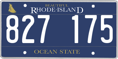 RI license plate 827175
