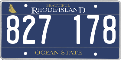 RI license plate 827178