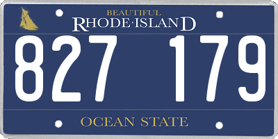 RI license plate 827179