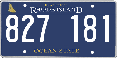 RI license plate 827181