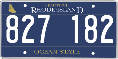 RI license plate 827182
