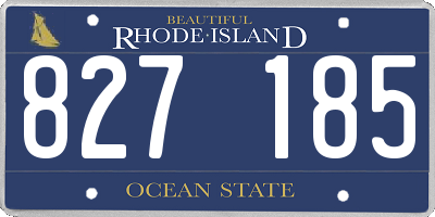 RI license plate 827185