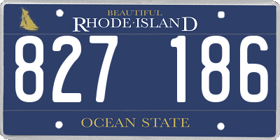 RI license plate 827186