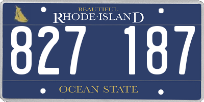 RI license plate 827187