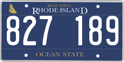 RI license plate 827189