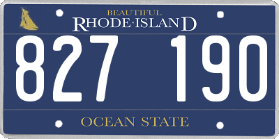 RI license plate 827190