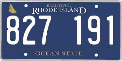 RI license plate 827191