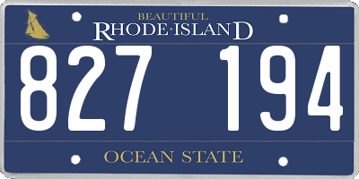 RI license plate 827194