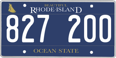 RI license plate 827200