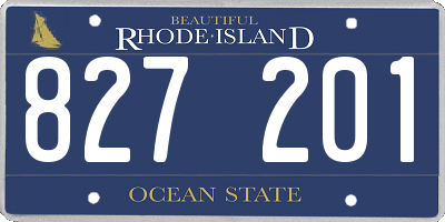 RI license plate 827201