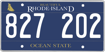 RI license plate 827202