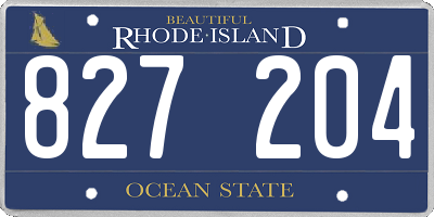 RI license plate 827204