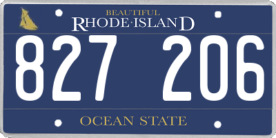RI license plate 827206