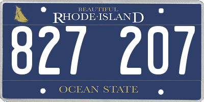 RI license plate 827207
