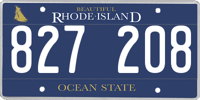 RI license plate 827208