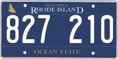 RI license plate 827210