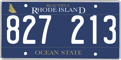 RI license plate 827213
