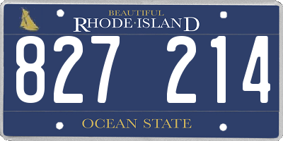 RI license plate 827214