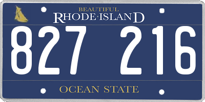 RI license plate 827216