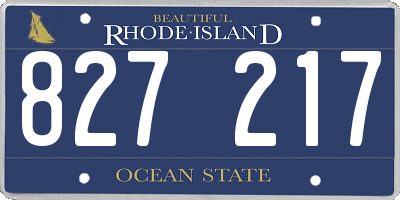 RI license plate 827217