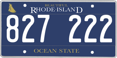 RI license plate 827222