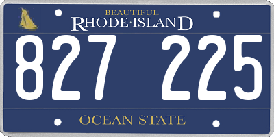 RI license plate 827225