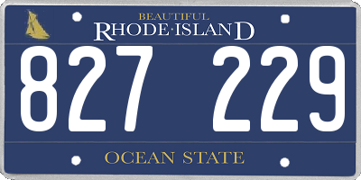 RI license plate 827229