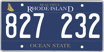 RI license plate 827232