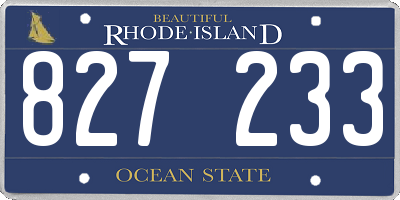 RI license plate 827233
