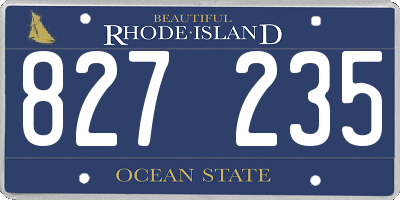 RI license plate 827235