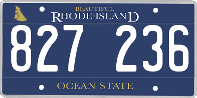 RI license plate 827236