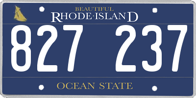 RI license plate 827237