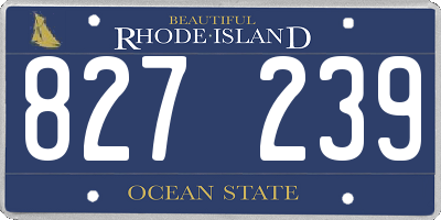 RI license plate 827239
