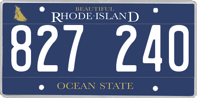 RI license plate 827240