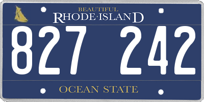 RI license plate 827242
