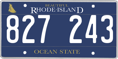 RI license plate 827243