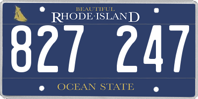 RI license plate 827247