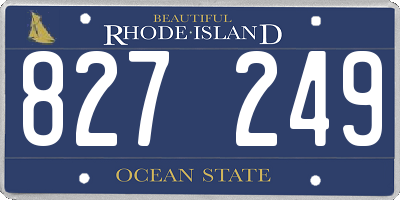 RI license plate 827249