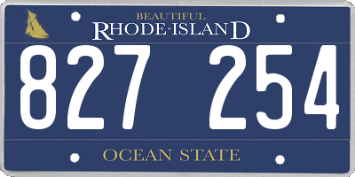 RI license plate 827254